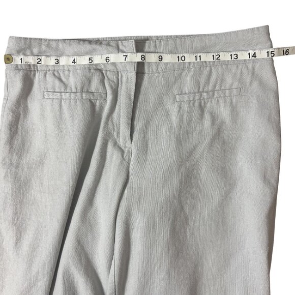 Chadwicks Cropped Womens SZ 4 Linen Blend Wide Leg Lined Pants Beachy Casual - Picture 6 of 8